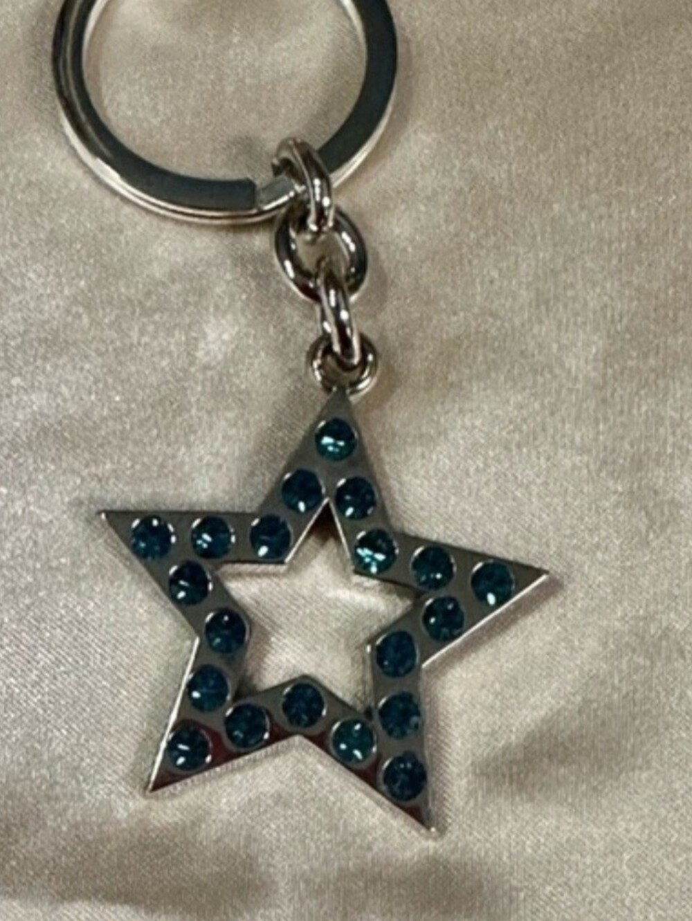 Coach Silver Star Pendant with Teal Crystals - Picture 4 of 5